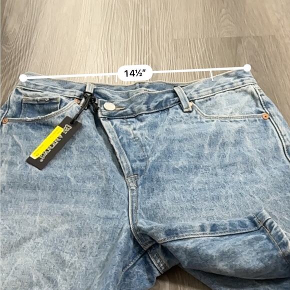 Blank NYC The Warren Overlap High Rise Denim Shorts in Fare Warning Size 28 - Picture 8 of 10